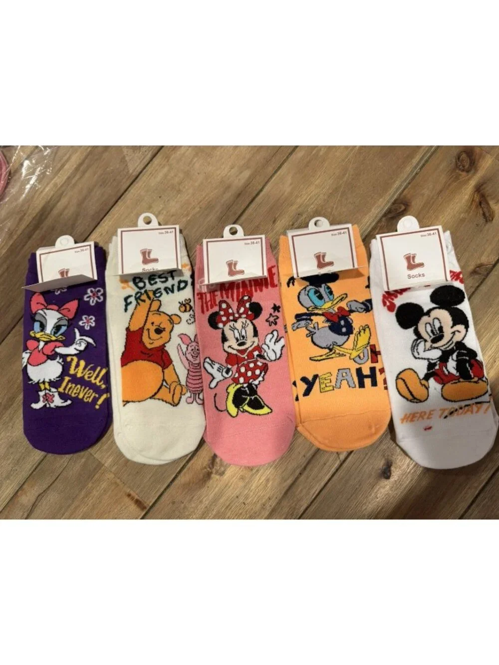 Disney Novelty Colorful Ankle Crew Socks Womens 5 Pair Pack S Small NEW